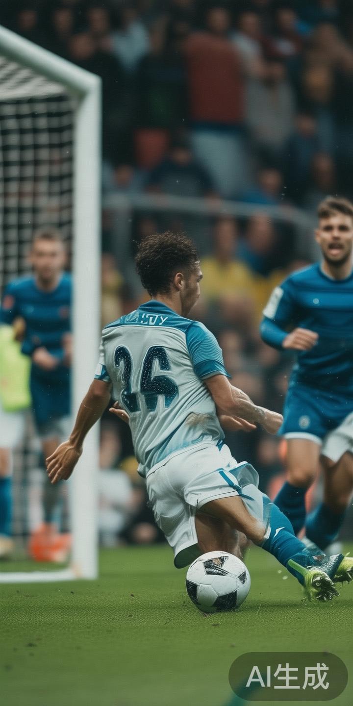 案例分析：在一次比赛中，一名球员在接近对方门前时，